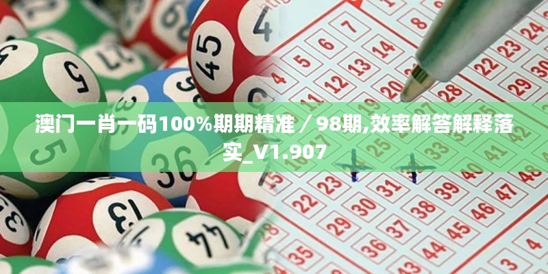 澳门一肖一码100%期期精准／98期,效率解答解释落实_V1.907